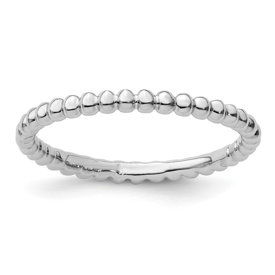 Sterling Silver Stackable 2.25mm Beaded Ring