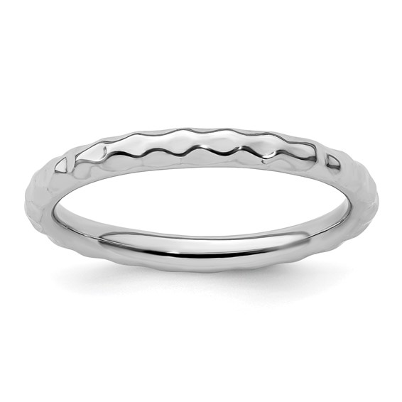 Sterling Silver Stackable 2.25mm Hammered Ring