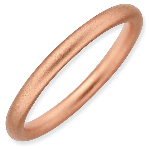 Pink Gold-plated Sterling Silver Stackable 2.25mm Satin Ring