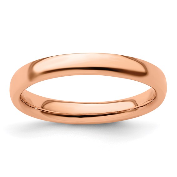18kt Pink Gold-plated Sterling Silver Stackable 3.25mm Ring
