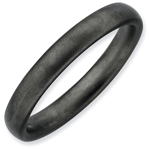Black-plated Sterling Silver Stackable 3.25mm Satin Ring