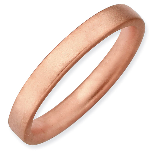 Sterling Silver Stackable Expressions Pink-plated Satin Ring 3.25mm