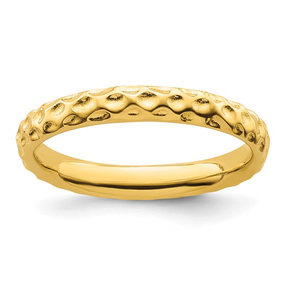 Gold-plated Sterling Silver Stackable Expressions Dimpled Ring 3.25mm