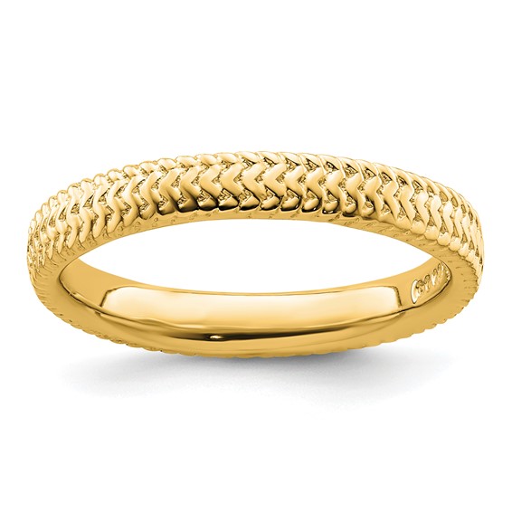 Gold-plated Sterling Silver Stackable Expressions Ring Knitted Texture