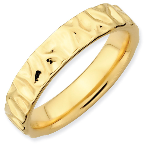 Gold-plated Sterling Silver Stackable Expressions Wave Current Ring