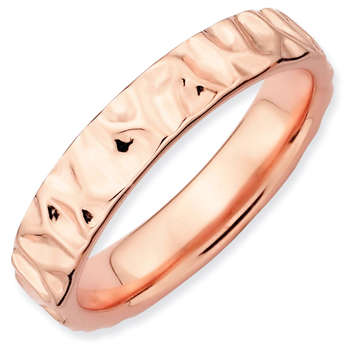 Pink Plated Sterling Silver Stackable Expressions Wave Current Ring