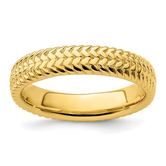 Gold-plated Sterling Silver Stackable Expressions Weave Ring 4.5mm
