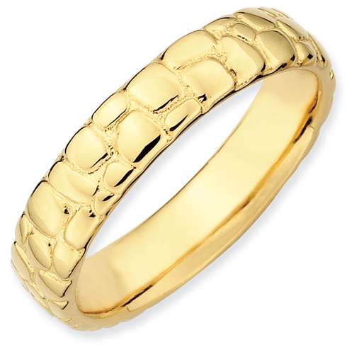 Gold-plated Sterling Silver Stackable Expressions Rock Path Ring