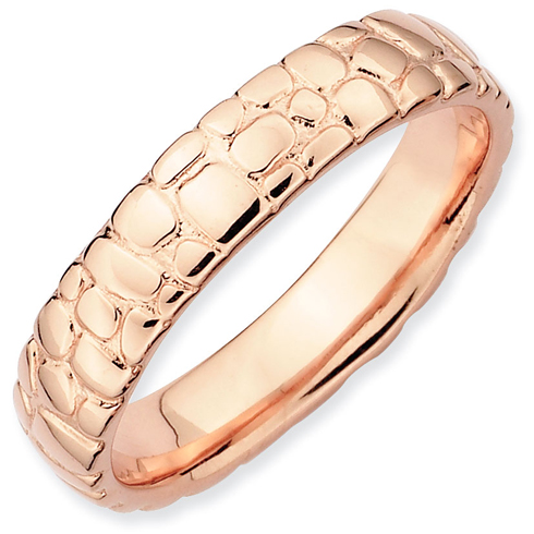 Rose Gold-plated Sterling Silver Stackable Expressions Rock Path Ring