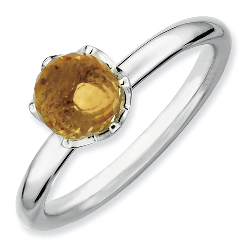 Sterling Silver Stackable Expressions Citrine Briolette Ring