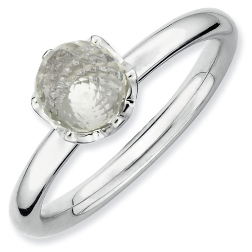 Sterling Silver Stackable Expressions White Topaz Briolette Ring