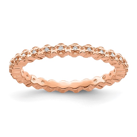 18kt Rose Gold-plated Sterling Silver Diamond Accent Eternity Ring