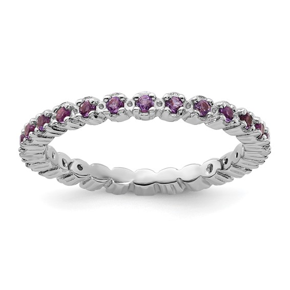 Sterling Silver Stackable 2/5 ct Amethyst Eternity Ring