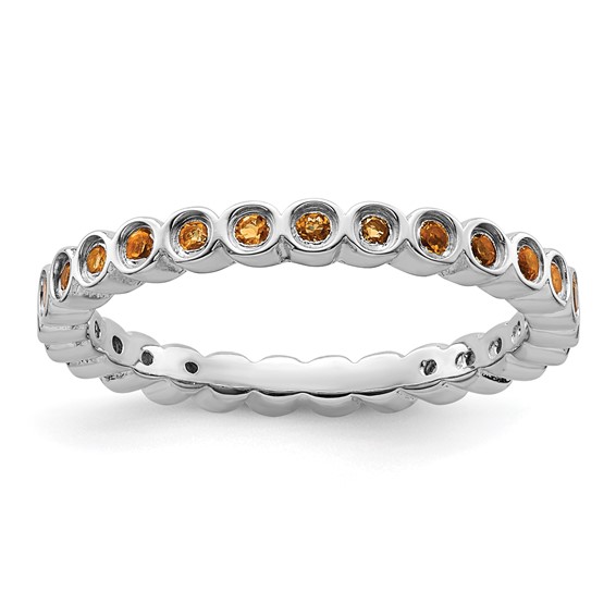 Sterling Silver Stackable Expressions Citrine Eternity Ring