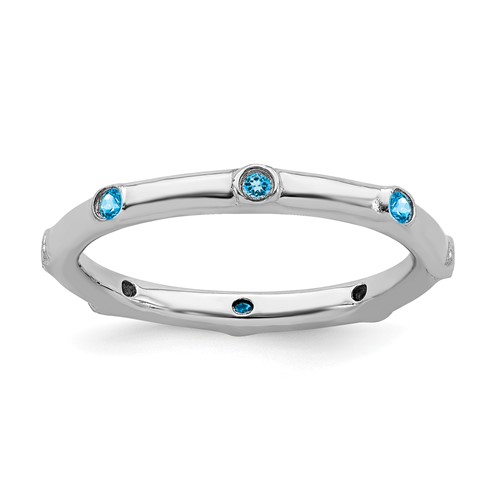 Sterling Silver Stackable Expressions 1/6 ct Blue Topaz Ring