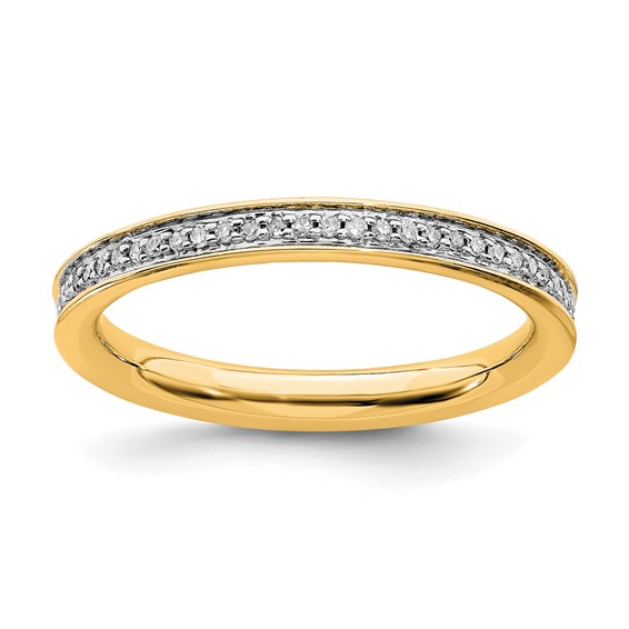 Sterling Silver 1/5 ct Diamond Gold-plated Ring