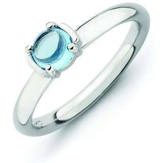 Sterling Silver Stackable Expressions Blue Topaz Cabochon Ring