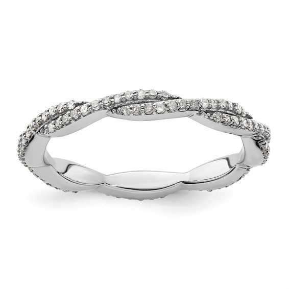 Sterling Silver Stackable Expressions Twist 1/3 ct tw Diamond Ring