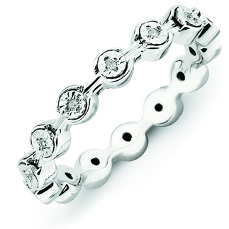 Sterling Silver Stackable Fancy Diamond Ring