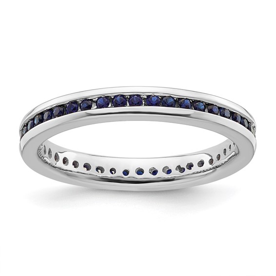 Sterling Silver Stackable Expressions Created Sapphire Ring