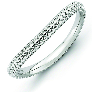 Sterling Silver Stackable Bumpy Wave Ring