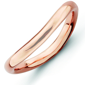 Sterling Silver Stackable 2.25mm Pink-plated Wave Ring