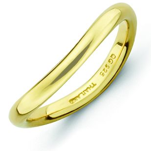 Stackable Wave Ring 2.25mm Gold-plated Sterling Silver