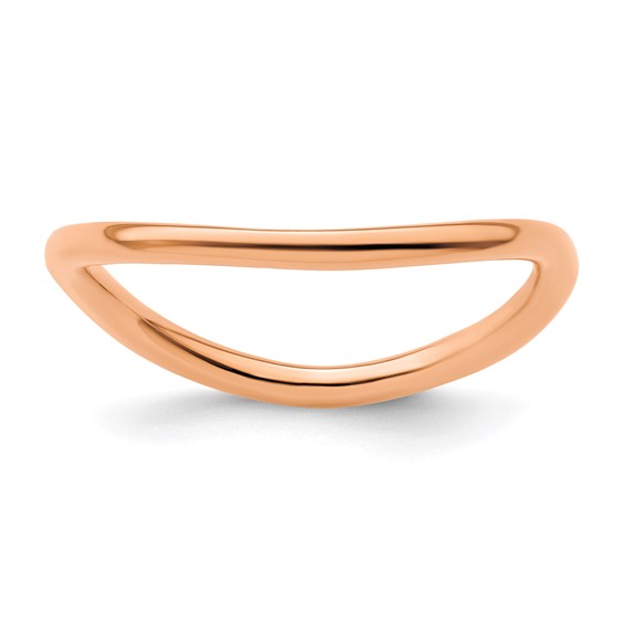 Sterling Silver Stackable 1.5mm Pink-plated Wave Ring