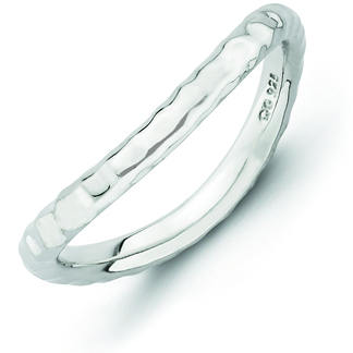 Stackable Expressions Distressed Wave Ring Sterling Silver
