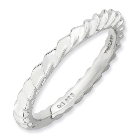 Sterling Silver Stackable Expressions Ring with Ripples QSK894