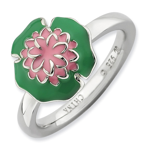 Sterling Silver Stackable Expressions Water Lily Ring