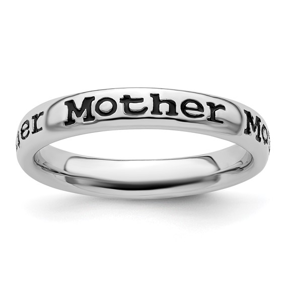 Sterling Silver Enameled Mother Ring