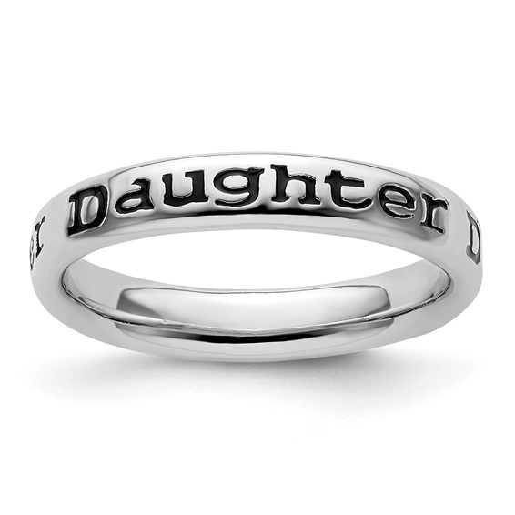 Sterling Silver Stackable Enameled Daughter Ring