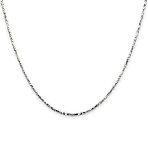Sterling Silver 24in Round Snake Chain 1.25mm