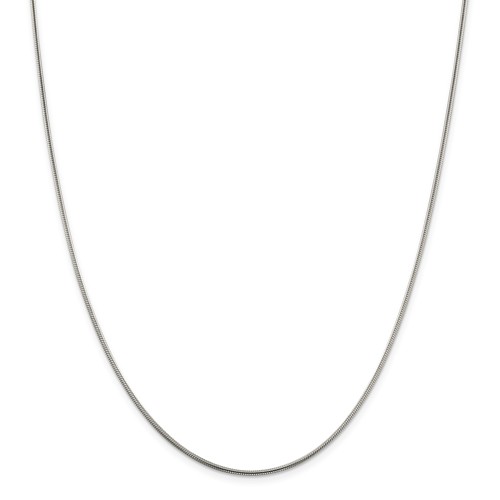 18in Round Snake Chain 1.5mm - Sterling Silver