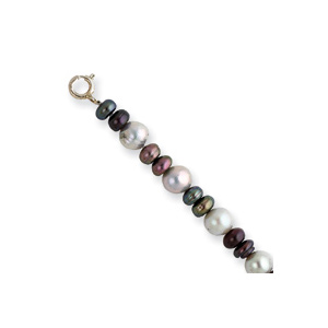 Sterling Silver Freshwater Cultured Pearl Bracelet & Necklace 2pc Set