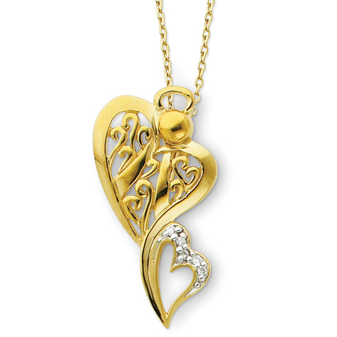 Angel of Protection Necklace Gold-plated Sterling Silver
