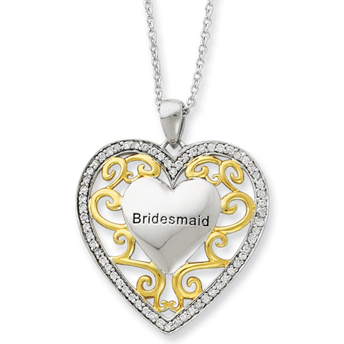 Sterling Silver & Gold-plated Bridesmaid 18in Necklace