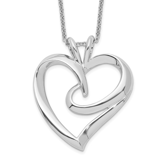 Sterling Silver The Hugging Heart 18in Necklace