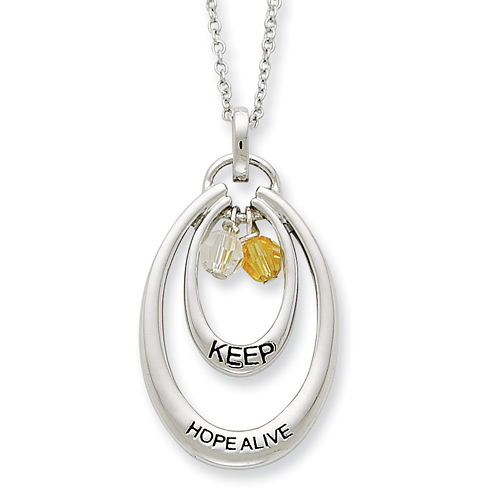 Sterling Silver Keep Hope Alive Necklace