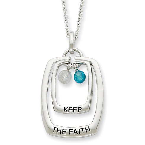 Sterling Silver Keep The Faith Necklace