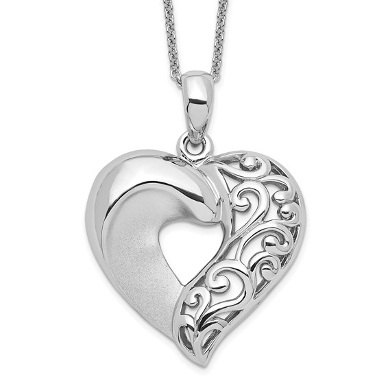 Sterling Silver Close To My Heart 18in Necklace