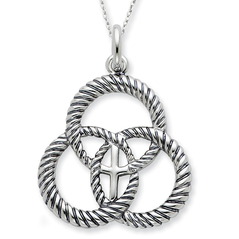 Threefold Cord Necklace Antiqued Sterling Silver