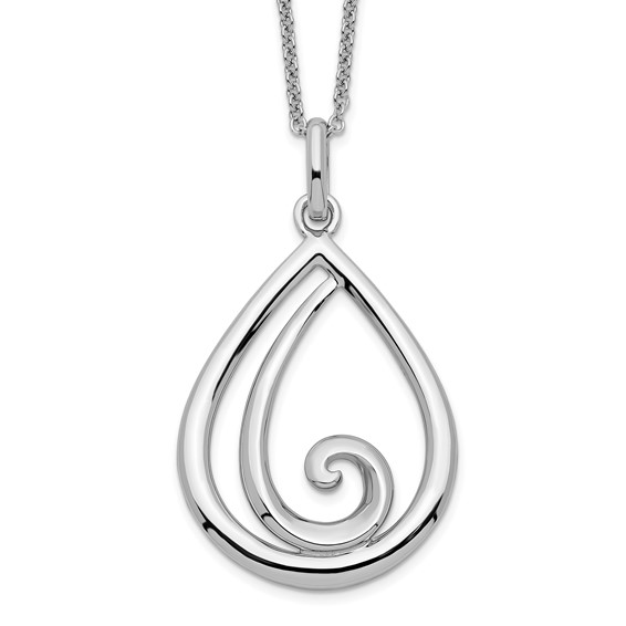 Sterling Silver Remember Me Always Teardrop Necklace