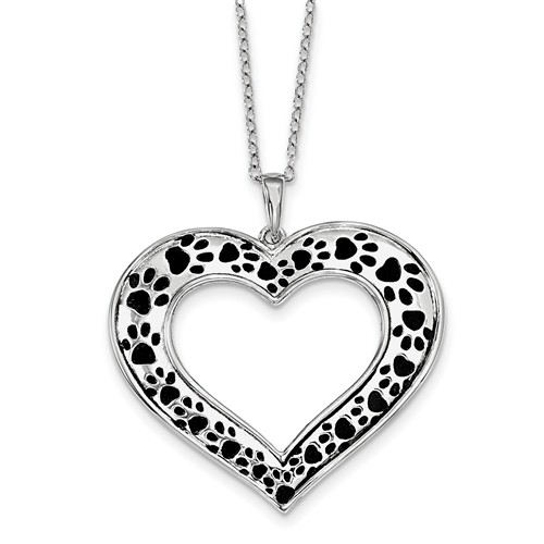Sterling Silver Animal Lover Heart Necklace