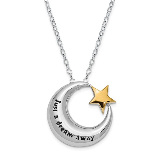 Sterling Silver Just A Dream Away Crescent Moon Necklace