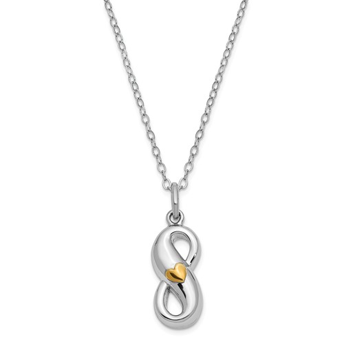 Sterling Silver Infinite Love Heart Ash Holder Necklace