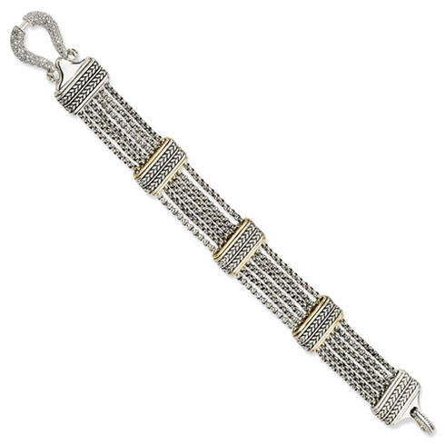 1/3 CT Diamond Bracelet 7in - Sterling Silver with 14k Accents
