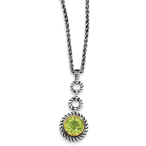 1.91 CT Peridot Necklace 18in - Sterling Silver