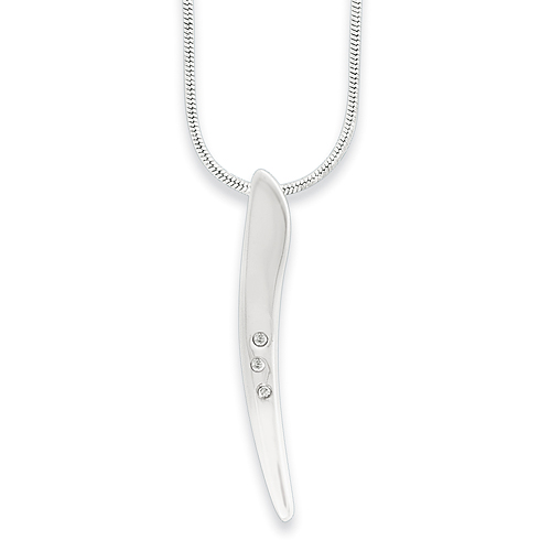 18in Sterling Silver .02ct Diamond Necklace